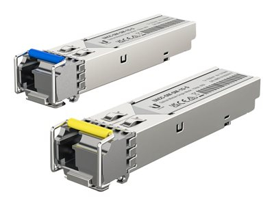 Ubiquiti - Module transmetteur SFP (mini-GBIC) - 1GbE - 1000Base-BiDi - mode unique LC - jusqu'à 3 km - 1310 nm / 1550 nm (pack de 2)