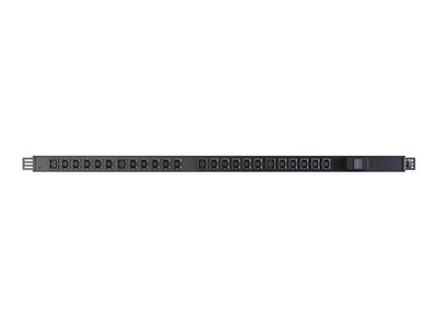 Vertiv PowerGo Rack - Unité de distribution secteur (rack-montable) - CA 230 V - 7.3 kW - monophasé - entrée : IEC 60309 1P+N+E - connecteurs de sortie : 24 (20 x IEC 60320 C13, 4 x IEC 60320 C19) - 3 m cordon - revêtement noir poudré