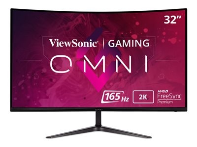 ViewSonic OMNI Gaming VX3218C-2K - Écran LED - jeux - incurvé - 32" (31.5" visualisable) - 2560 x 1440 QHD @ 165 Hz - VA - 250 cd/m² - 1 ms - HDMI, DisplayPort - haut-parleurs