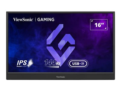 ViewSonic VX1654 - Écran LED - jeux - 16" (15.6" visualisable) - portable - 1920 x 1080 Full HD (1080p) @ 144 Hz - 250 cd/m² - 800:1 - 4.67 ms - Mini HDMI, 2xUSB-C - haut-parleurs