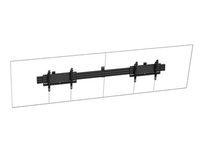 Vision - Kit de montage (support mural, base de montage sur rail) - lourdement sollicité - pour 2 écrans LCD - paysage - acier, aluminium - noir - Taille d'écran : 55"-75"