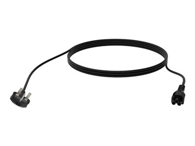 Vision - Câble d'alimentation - BS 1363 pour IEC 60320 C5 trèfle - 250 V - 13 A - 3 m - bloqué - noir - Royaume-Uni
