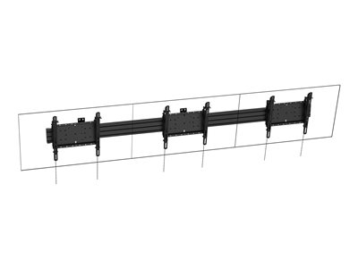 Vision - Kit de montage (support mural) - pour 3 écrans LCD / plasma - paysage - acier, aluminium - enduit de poudre noir mat - Taille d'écran : 40"-43"