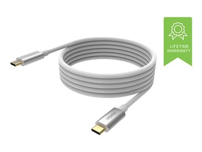 Vision - Câble USB - USB-C (M) pour USB-C (M) - USB 3.1 Gen 1 - 3 A - 4 m - blanc