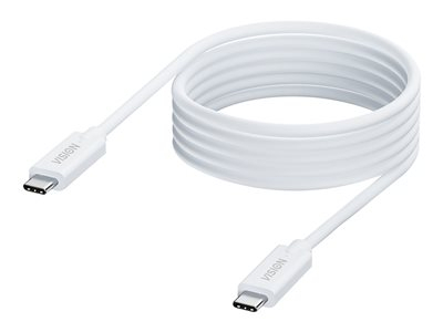 Vision - Câble USB - USB-C (M) pour USB-C (M) - USB 3.2 Gen 1 - 3 A - 2 m - prise en charge du mode DP Alt - blanc