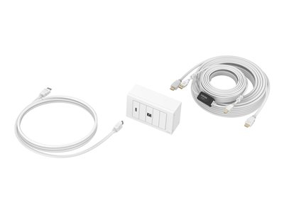 VISION TechConnect - Kit de plastron pour montage encastré - 10m - montable sur mur - blanc - à commande double - 2 ports