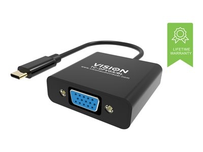 VISION - Adaptateur vidéo - USB-C mâle pour HD-15 (VGA) femelle - noir - support 1080p