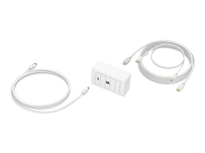 VISION TechConnect - Kit de plastron pour montage encastré - 3m - montable sur mur - blanc - à commande double - 2 ports