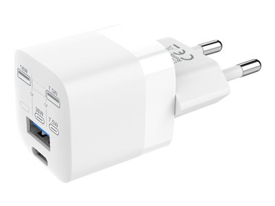 Vision - Adaptateur secteur - 30 Watt - 3 A - QC 3.0 - 2 connecteurs de sortie (USB-C, USB) - blanc - Europe