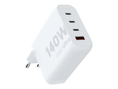 xtorm Volt XEC140 - Adaptateur secteur - GaN2 Ultra - 140 Watt - QC 3.0, Power Delivery 3.1 - 4 connecteurs de sortie (USB, 3 x USB-C)