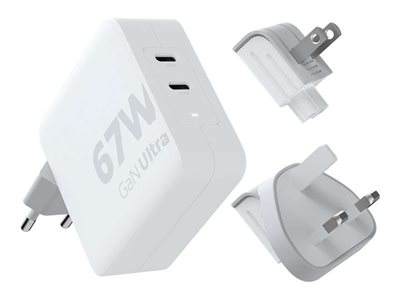 xtorm XVC2067 - Adaptateur secteur - câble, GaN - CA 100-240 V - 67 Watt - connecteurs de sortie : 2