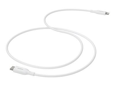 mophie essentials - Câble USB - 24 pin USB-C (M) pour Lightning (M) - 1 m - USB Power Delivery (60W) - blanc