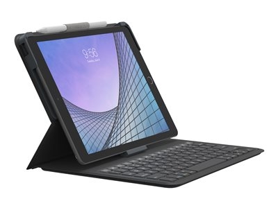 ZAGG Messenger Folio 2 - Clavier et étui - Bluetooth - QWERTY - R.-U. - Charbon clavier, Charbon étui - pour Apple 10.2-inch iPad; 10.5-inch iPad Air (3ème génération)