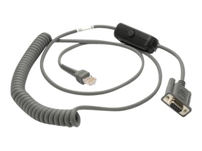 Zebra - Câble série - DB-9 (F) pour RJ-45 (M) - 2.74 m - bobiné - pour Symbol DS4308, LS1203, LS4278; Zebra DS4208, DS6878, LI2208, LI4278, MT2070, MT2090