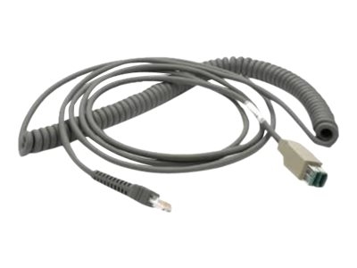 Zebra - Câble d'alimentation / USB - 5 - 12 V - 4.57 m - bobiné - pour Symbol DS4308, DS7708; Digital Scanner DS9308; Zebra DS4608, DS7708, DS9208, LI2208
