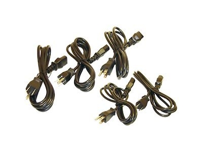 Zebra - Câble d'alimentation - NEMA 5-15 (M) pour IEC 60320 C13 - CA 110 V - Etats-Unis (pack de 5) - pour Eclipse; LP 3742; Zebra 2684, 2746, GX420; GK Series GK420; GX Series GX430; TR 220