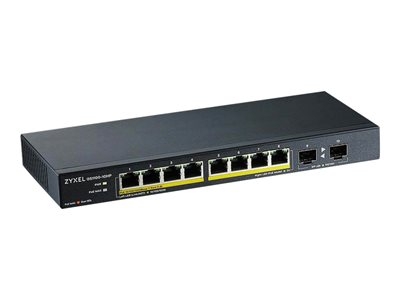 Zyxel GS1100-10HP - Commutateur - non géré - 8 x 10/100/1000 (PoE+) + 2 x Gigabit SFP - de bureau, fixation murale - PoE+ (130 W)