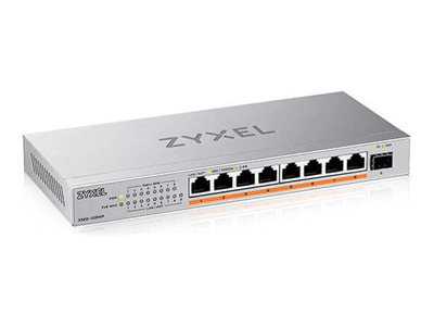Zyxel XMG-100 Series XMG-108HP - Commutateur - non géré - non géré - 8 x 100/1000/2.5G (PoE++) + 1 x Gigabit SFP / 10 Gigabit SFP+ - de bureau, fixation murale - PoE++ (100 W)