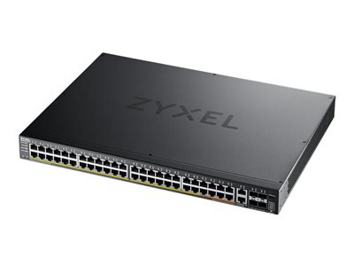 Zyxel XGS2220 Series XGS2220-54HP - Commutateur - Accès GbE L3 à 48 ports, NebulaFLEX Cloud, avec 6 liaisons montantes 10G - Géré - 40 x 10/100/1000 (PoE+) + 8 x 10/100/1000 (PoE++) + 2 x 1/2.5/5/10 (PoE++) + 4 x 10 Gigabit SFP+ - de bureau, Montable sur rack - PoE++ (600 W)