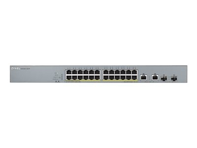 Zyxel GS1350-26HP - Commutateur - intelligent - 24 x 10/100/1000 (PoE+) + 2 x SFP Gigabit combo (liaison montante) - de bureau, Montable sur rack - PoE+ (375 W)