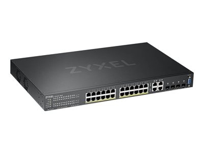 Zyxel GS2220-28HP - Commutateur - Géré - 24 x 10/100/1000 (PoE+) + 4 x SFP Gigabit combiné - Montable sur rack - PoE+ (375 W)