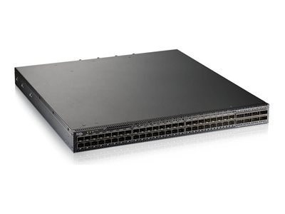 Zyxel CX4800-56F - Commutateur - aggrégation de fibres - C3 - Géré - 48 x 10/25 Gigabit SFP28 + 8 x 100 Gigabit QSFP28 - Montable sur rack, de bureau - PoE (323 W) - DC