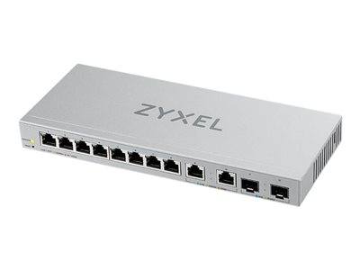 Zyxel XGS1210-12 - Commutateur - Géré - 8 x 10/100/1000 + 2 x 100/1000/2.5G + 2 x 1 gigabit/10 gigabit SFP+ (liaison montante) - de bureau, fixation murale