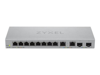 Zyxel XGS1210-12 - V2 - commutateur - Géré - 8 x 10/100/1000 + 2 x 100/1000/2.5G + 2 x 1 gigabit/10 gigabit SFP+ (liaison montante) - de bureau, fixation murale